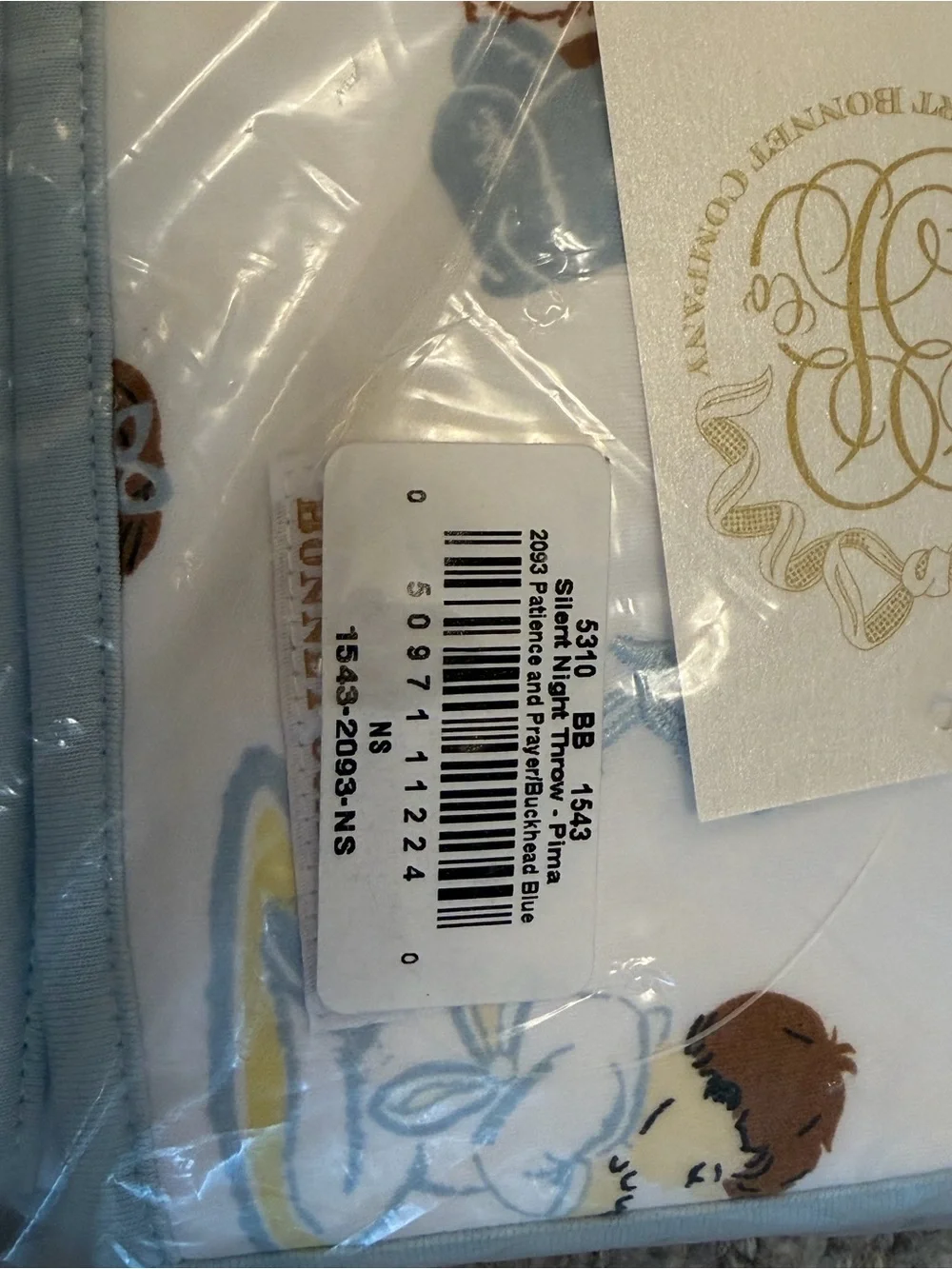 NWT The Beaufort Bonnet Company Patience and Prayer Throw Blanket Buckhead Blue